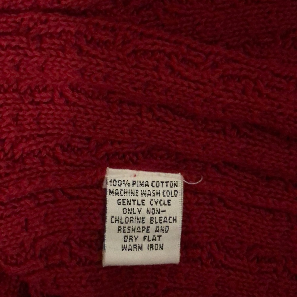 Talbots Red Ribbed Cardigan Sweater- PM - Picture 3 of 3